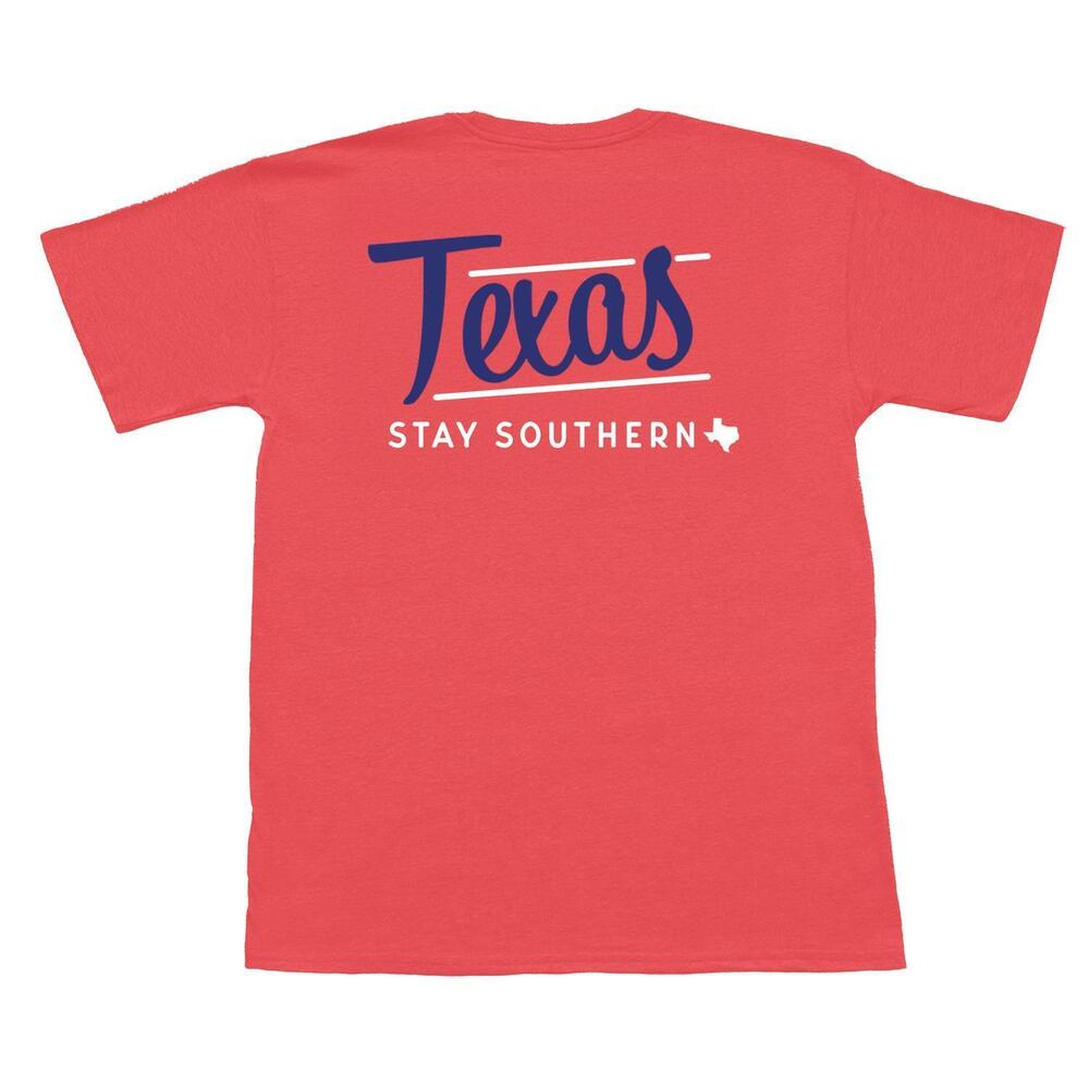 NEW THE STATE COMPANY men's old school texas short sleeve shirt in red